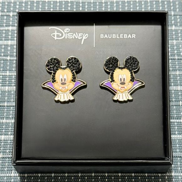 NEW | DISNEY x BAUBLEBAR | Mickey Mouse Crystal Vampire Stud Earrings - Picture 1 of 1